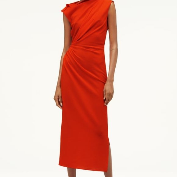 Zara Narciso Rodrigues Dresses & Skirts - Zara Narciso Rodriguez  Ruched Red Dress